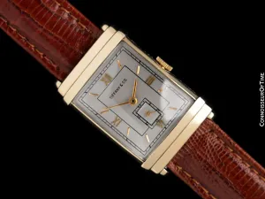1940's Tiffany & Co. Mens Semi-Top Hat Style Vintage Dress Watch - 14K Gold