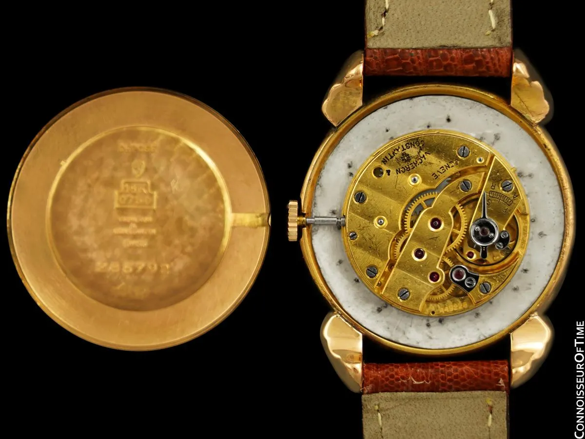 1940's Vacheron & Constantin Vintage Mens Midsize Art Deco Watch with Special Lugs - 18K Rose Gold