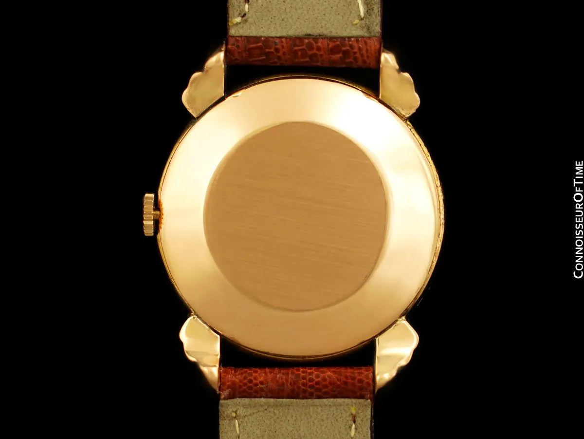 1940's Vacheron & Constantin Vintage Mens Midsize Art Deco Watch with Special Lugs - 18K Rose Gold