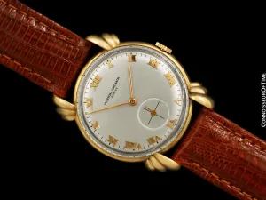 1940's Vacheron & Constantin Vintage Mens Midsize Art Deco Watch with Special Lugs - 18K Rose Gold
