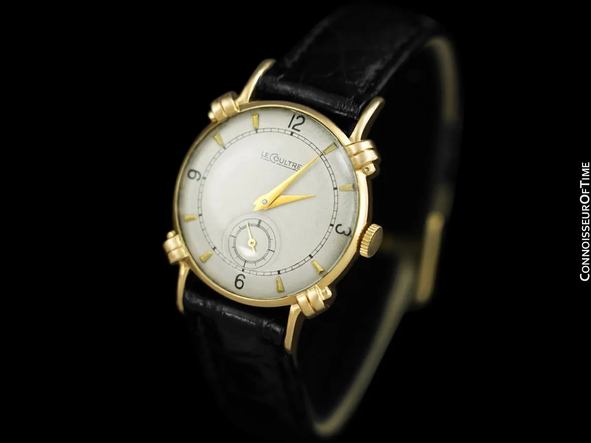 1943 Jaeger-LeCoultre Vintage Mens Midsize Watch, Beautiful Case - 14K Gold