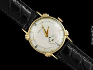 1943 Jaeger-LeCoultre Vintage Mens Midsize Watch, Beautiful Case - 14K Gold