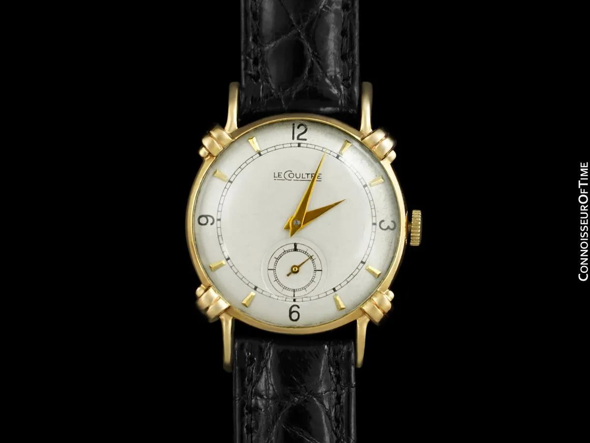 1943 Jaeger-LeCoultre Vintage Mens Midsize Watch, Beautiful Case - 14K Gold