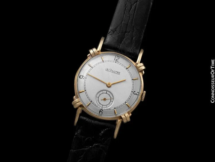 1944 Jaeger-LeCoultre Vintage Mens Midsize Watch, Beautiful Case - 14K Gold