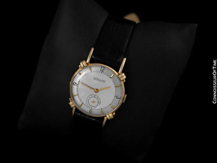 1944 Jaeger-LeCoultre Vintage Mens Midsize Watch, Beautiful Case - 14K Gold