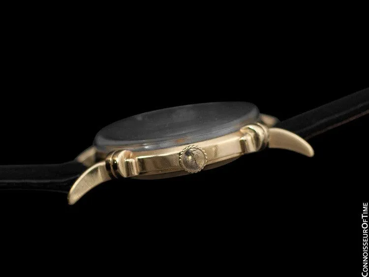 1944 Jaeger-LeCoultre Vintage Mens Midsize Watch, Beautiful Case - 14K Gold