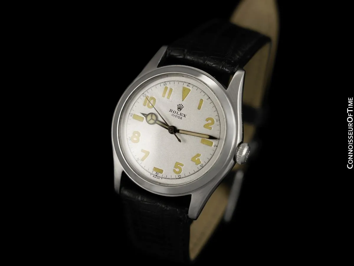 1945 Rolex Oyster Classic Vintage Mens Handwound Watch - Stainless Steel