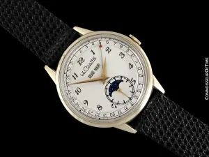 1949 Jaeger-LeCoultre Vintage Mens Triple Date Moon Phase Calendar Watch - 10K Gold Filled
