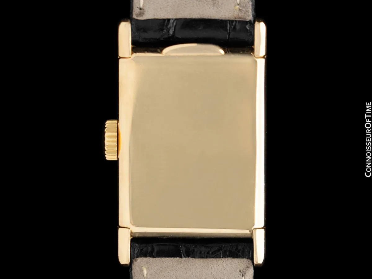 1950's Patek Philippe "Tegola" Vintage Mens Rectangular Watch - 18K Gold