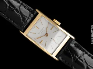 1950's Patek Philippe "Tegola" Vintage Mens Rectangular Watch - 18K Gold