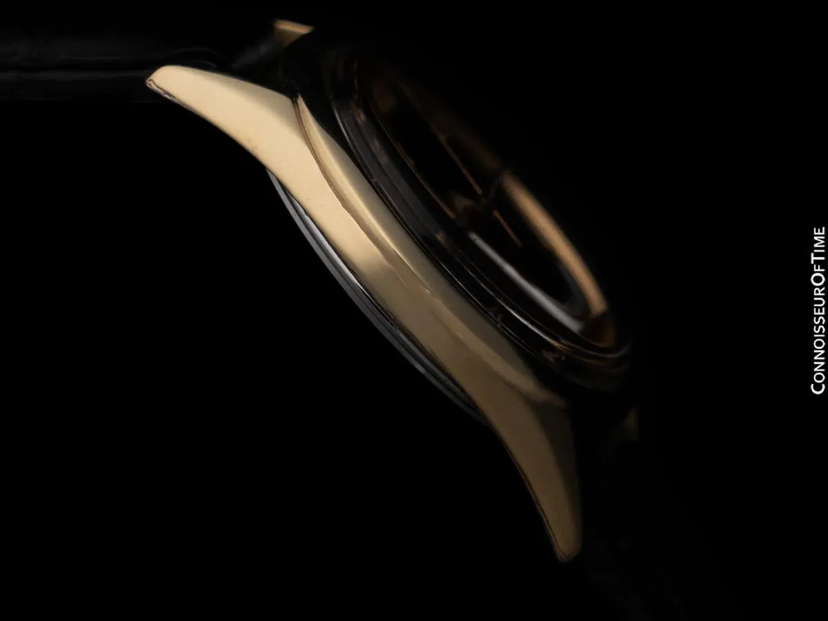 1956 Omega Seamaster Mens Midsize Vintage Automatic Watch - 14K Gold Shell & Stainless Steel