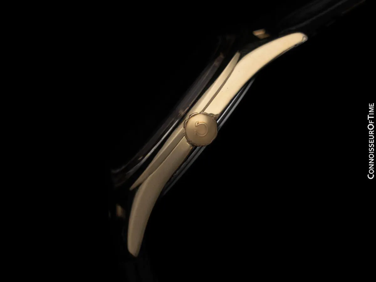 1956 Omega Seamaster Mens Midsize Vintage Automatic Watch - 14K Gold Shell & Stainless Steel