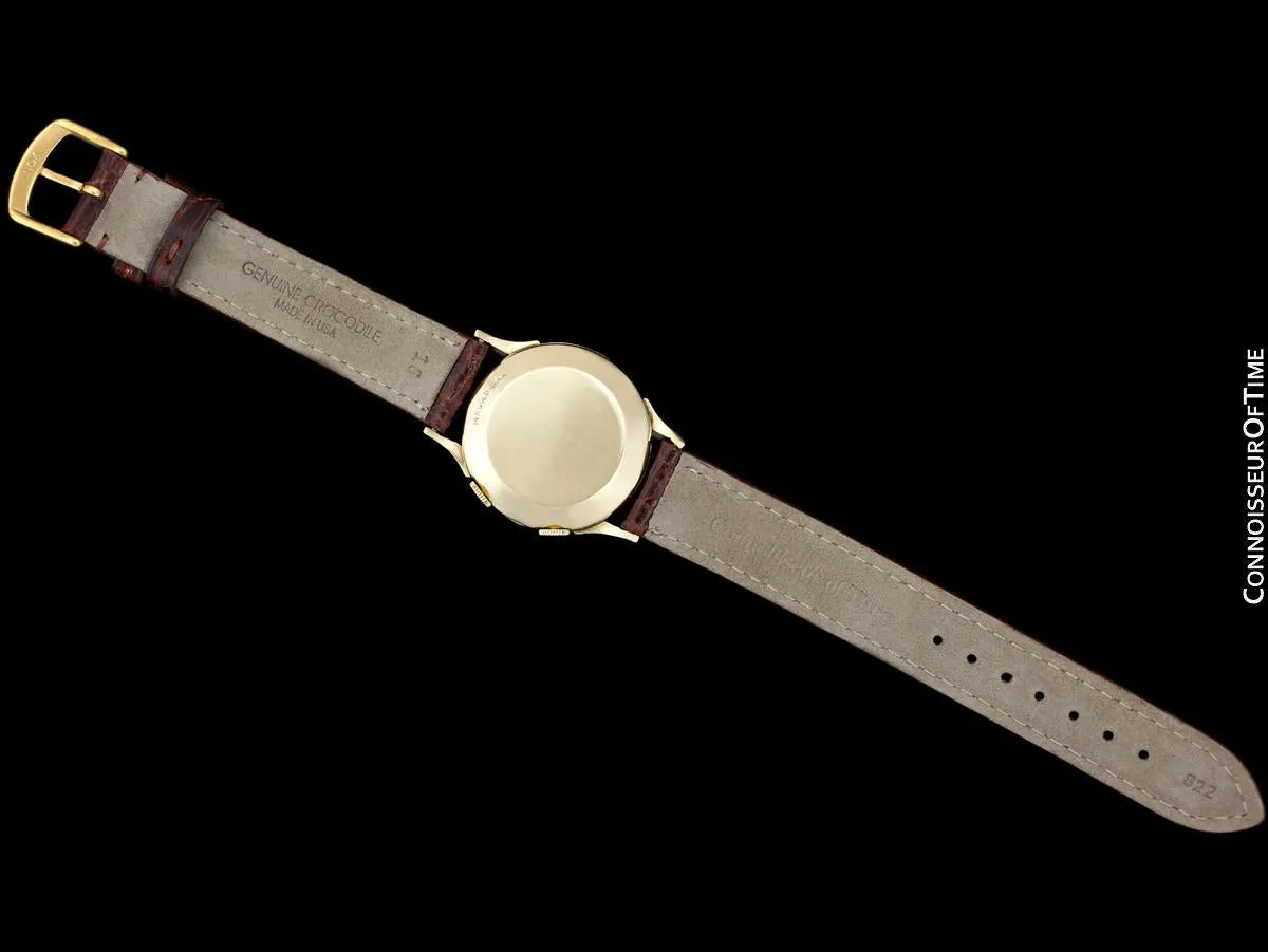 1957 Jaeger-LeCoultre Memovox Vintage Mens Reveil Wrist Alarm - 14K Gold
