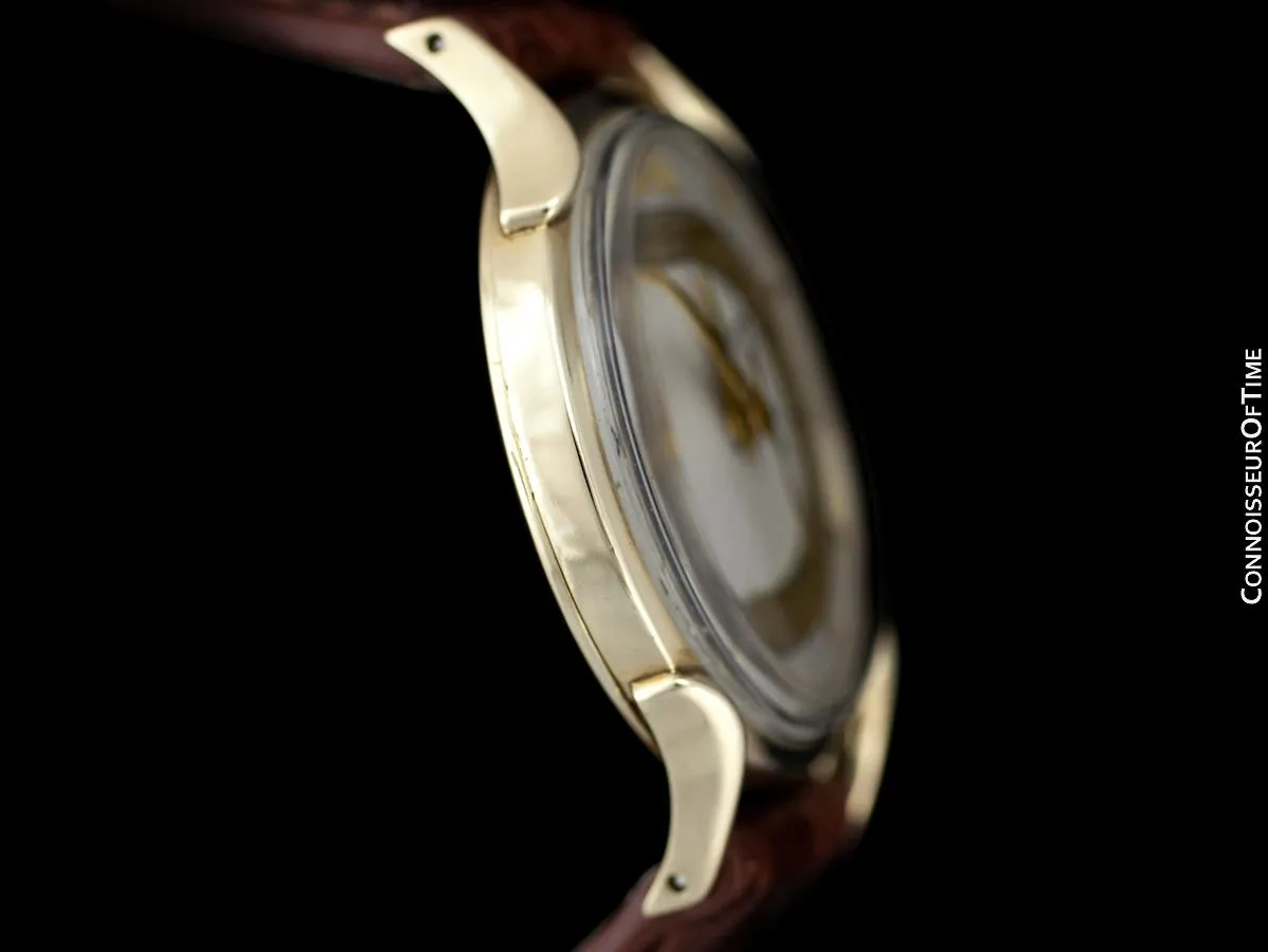 1957 Jaeger-LeCoultre Memovox Vintage Mens Reveil Wrist Alarm - 14K Gold