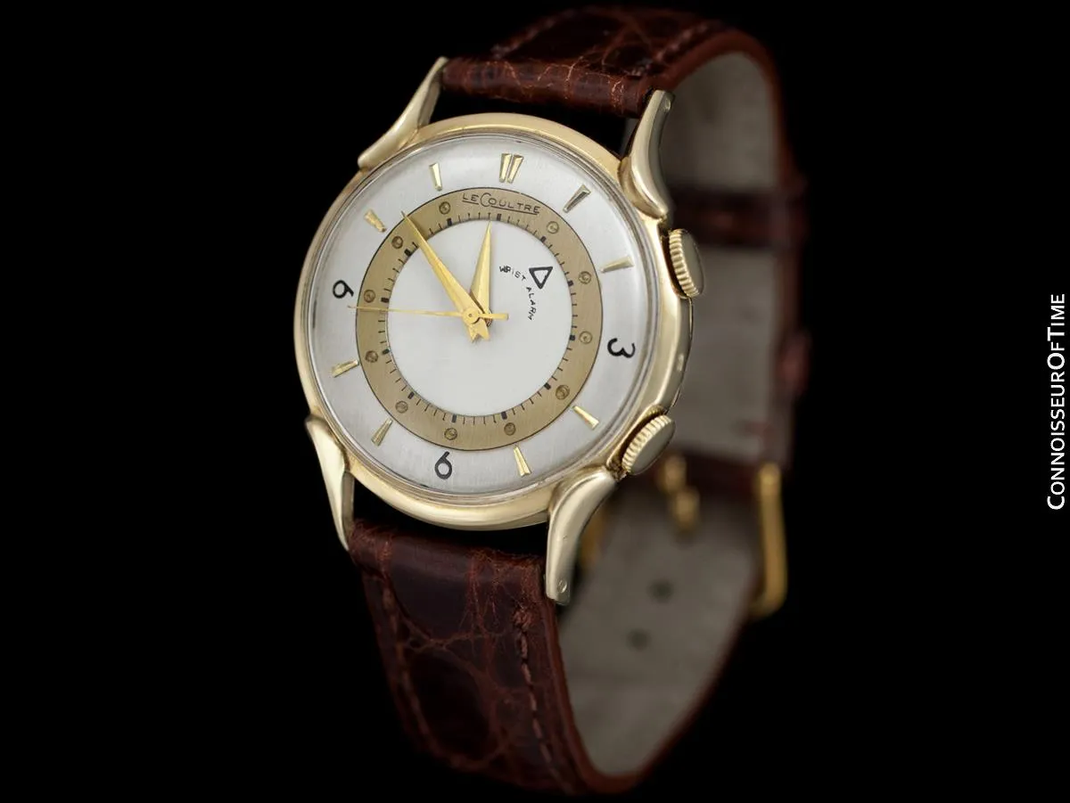 1957 Jaeger-LeCoultre Memovox Vintage Mens Reveil Wrist Alarm - 14K Gold