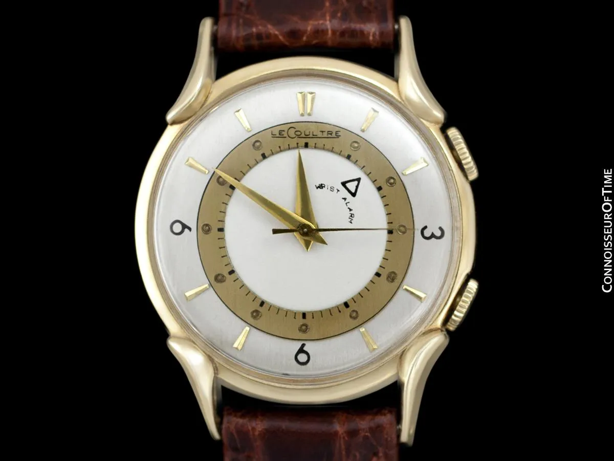 1957 Jaeger-LeCoultre Memovox Vintage Mens Reveil Wrist Alarm - 14K Gold