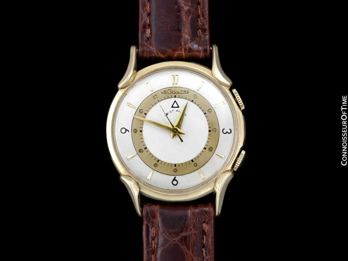 1957 Jaeger-LeCoultre Memovox Vintage Mens Reveil Wrist Alarm - 14K Gold