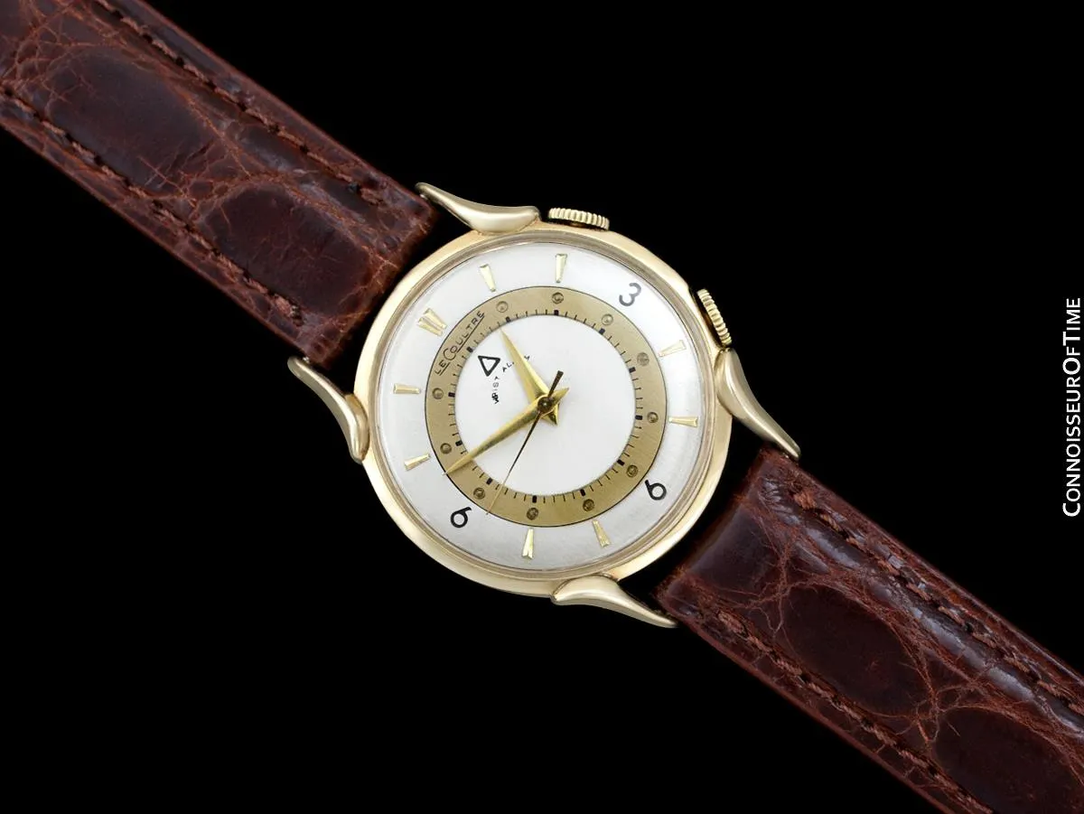 1957 Jaeger-LeCoultre Memovox Vintage Mens Reveil Wrist Alarm - 14K Gold