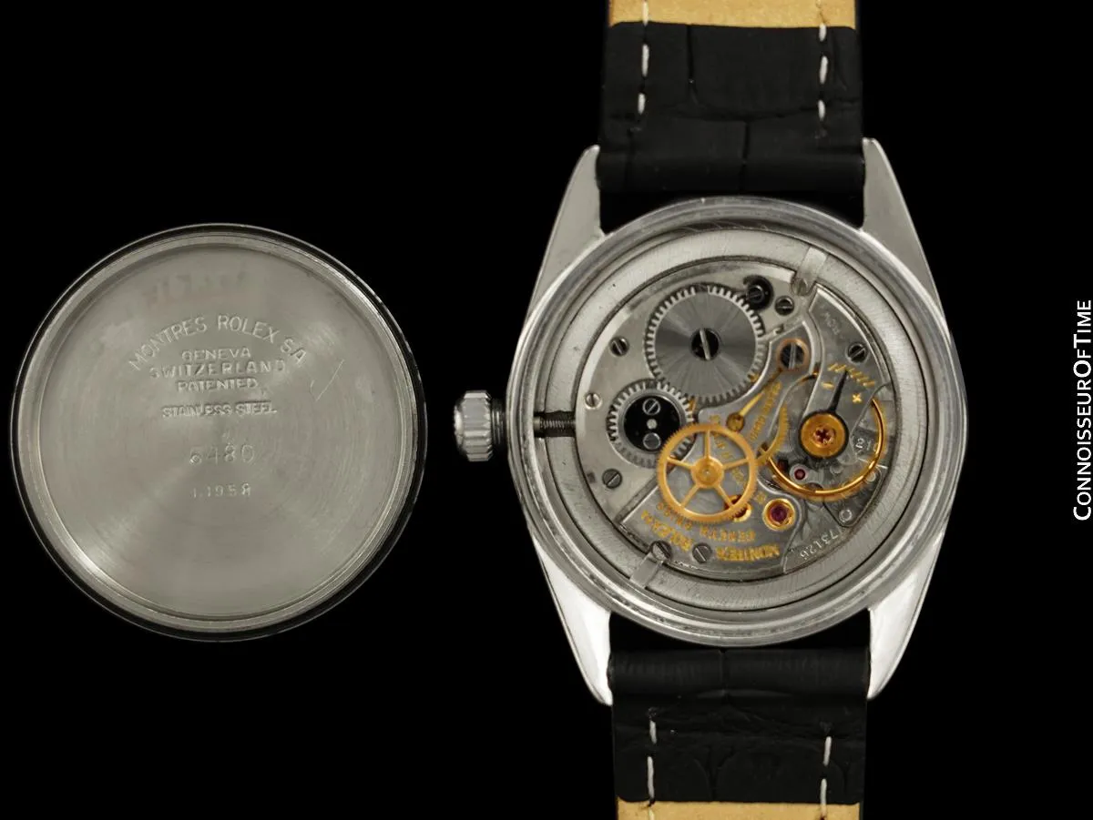 1958 Rolex Oyster Shock-Resisting Classic Vintage Mens Handwound Watch - Stainless Steel & 18K Rose Gold