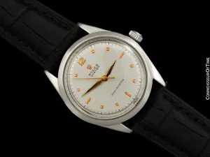 1958 Rolex Oyster Shock-Resisting Classic Vintage Mens Handwound Watch - Stainless Steel & 18K Rose Gold