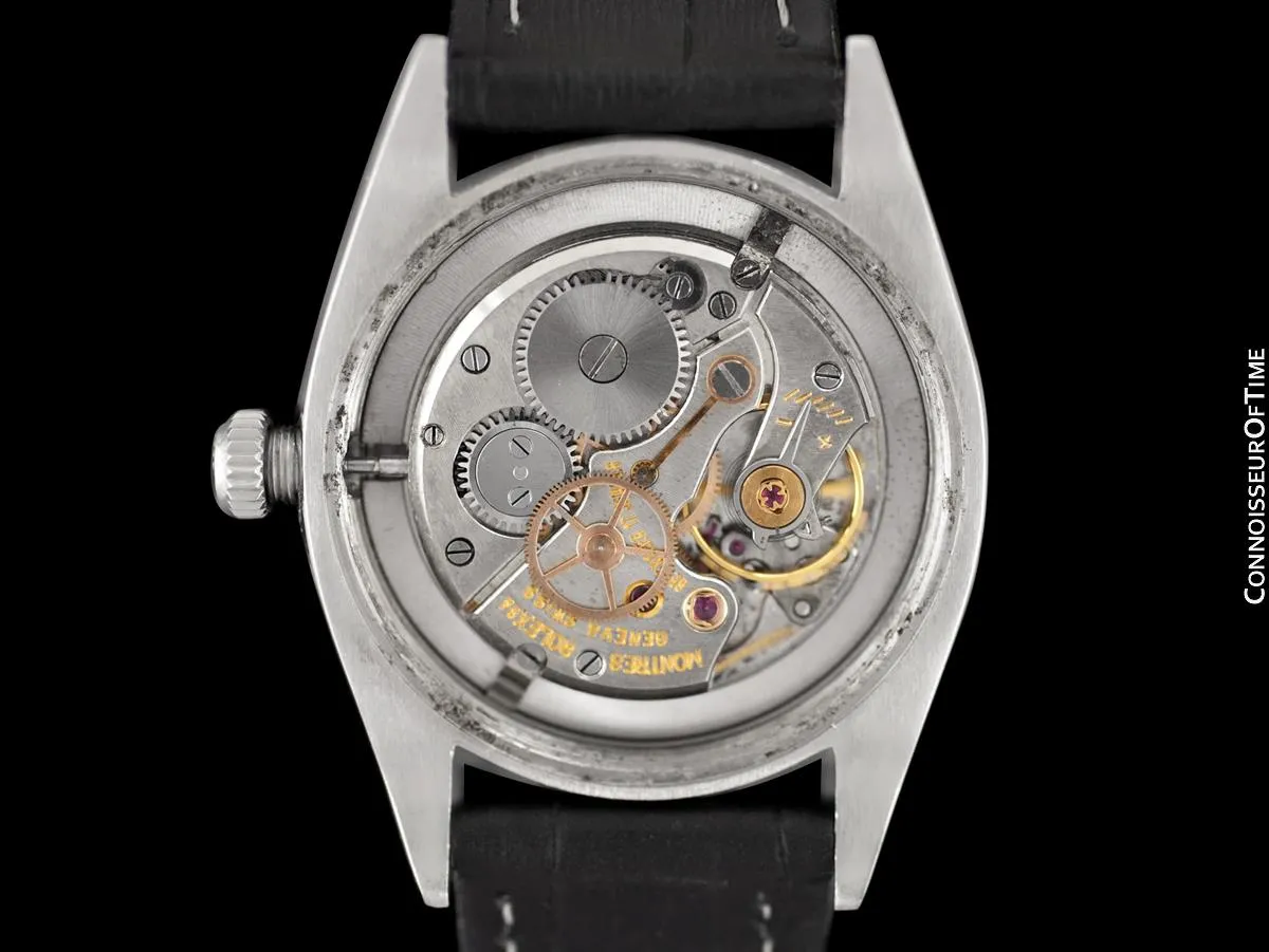 1958 Rolex Oysterdate Vintage Mens Handwound Watch with Roulette Date - Stainless Steel