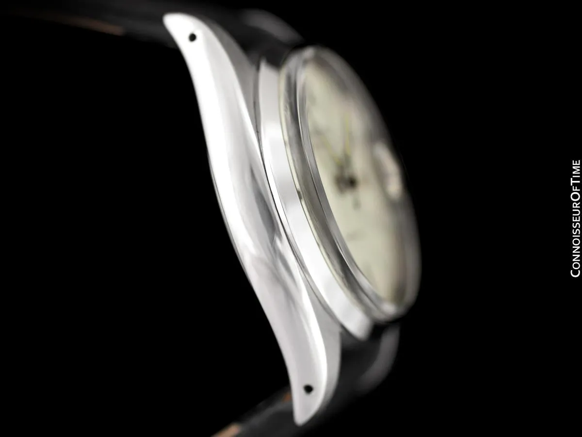 1958 Rolex Oysterdate Vintage Mens Handwound Watch with Roulette Date - Stainless Steel