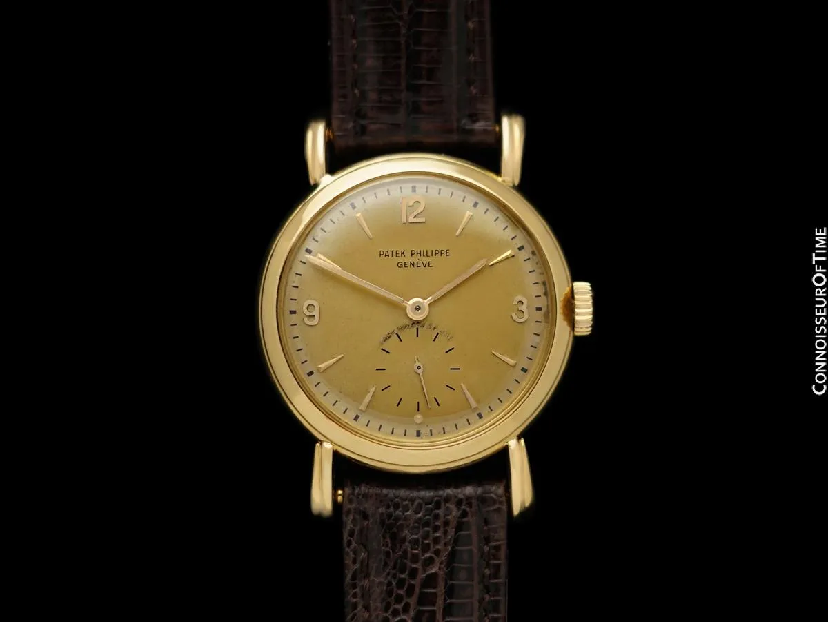 1960 Patek Philippe Vintage Mens Watch With Special Lugs, Ref. 2453 - 18K Gold