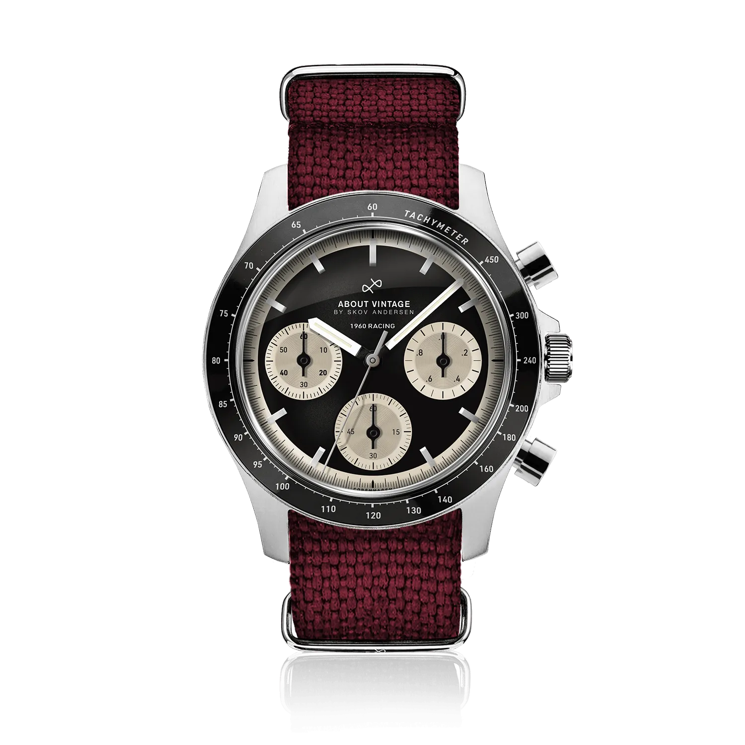 1960 Racing Chronograph, Steel / Black & Off White