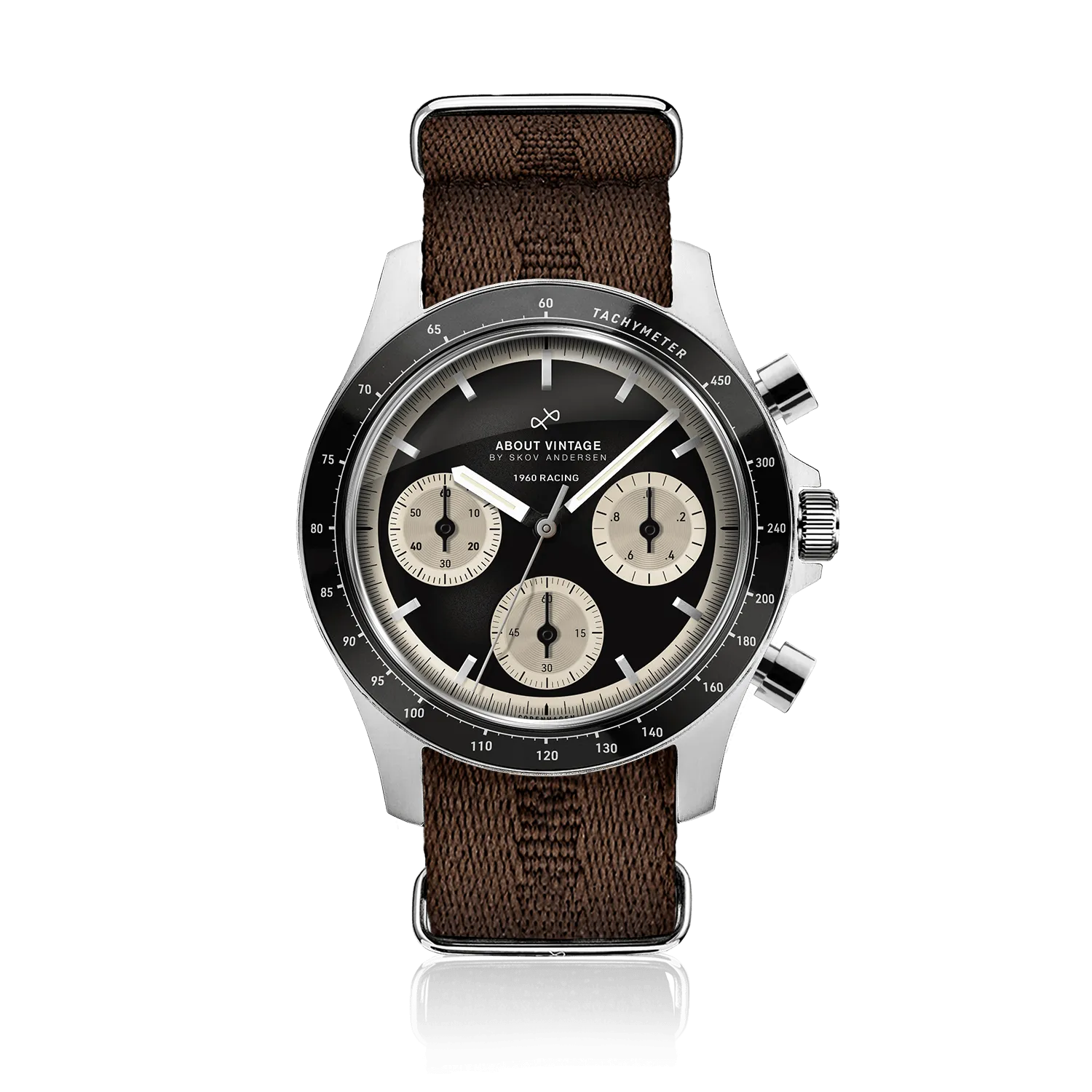 1960 Racing Chronograph, Steel / Black & Off White