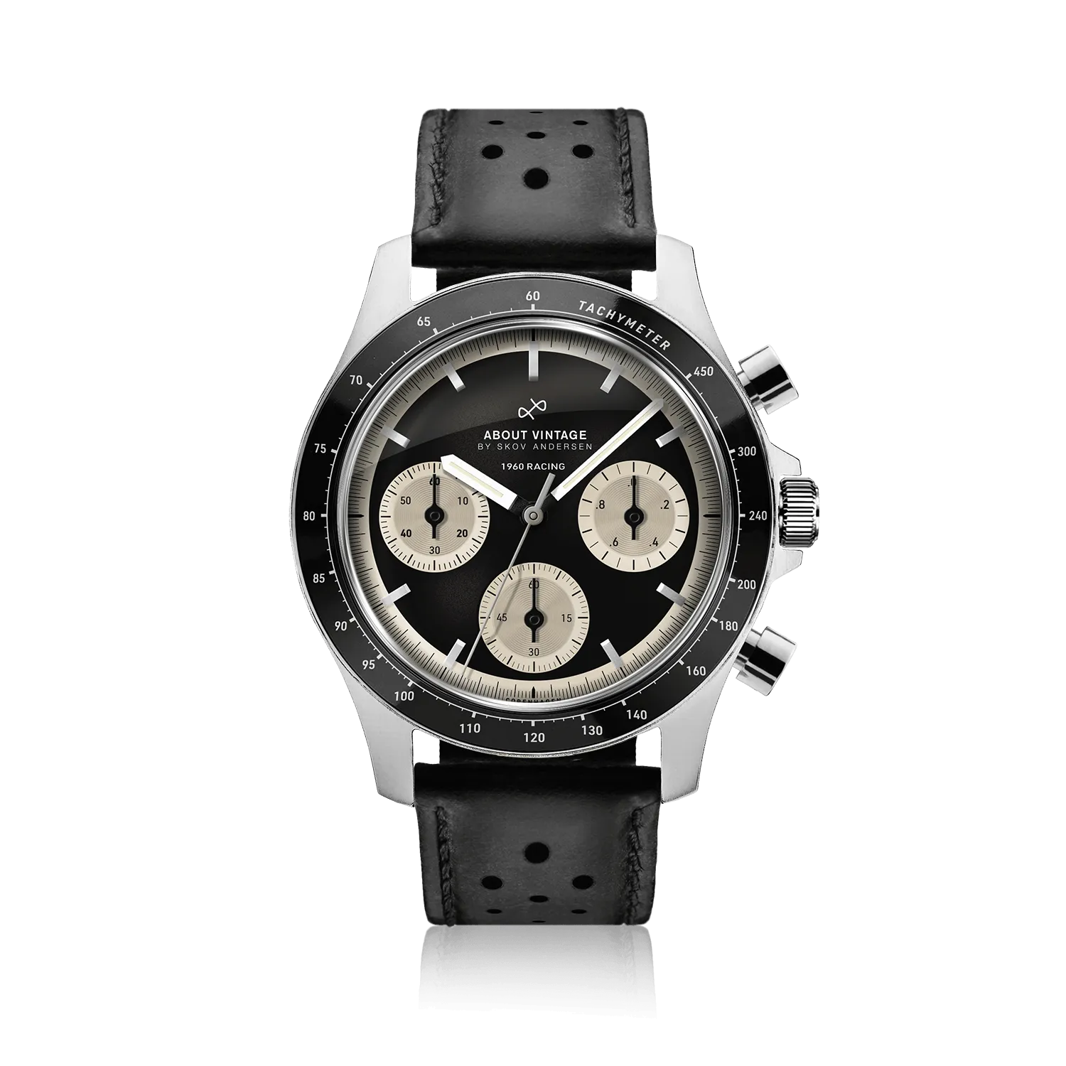 1960 Racing Chronograph, Steel / Black & Off White