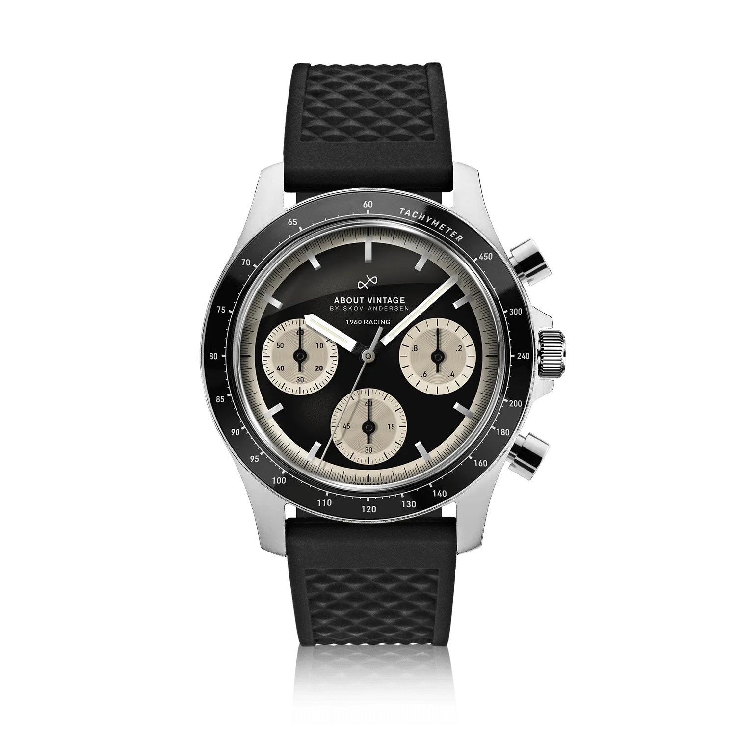 1960 Racing Chronograph, Steel / Black & Off White