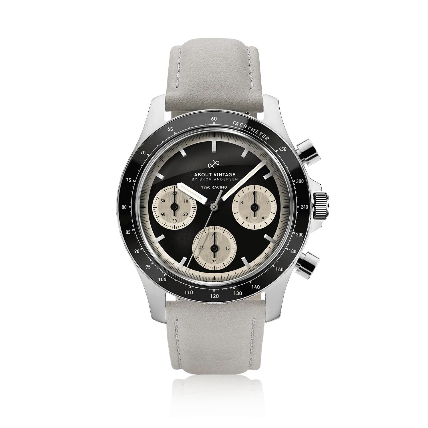 1960 Racing Chronograph, Steel / Black & Off White