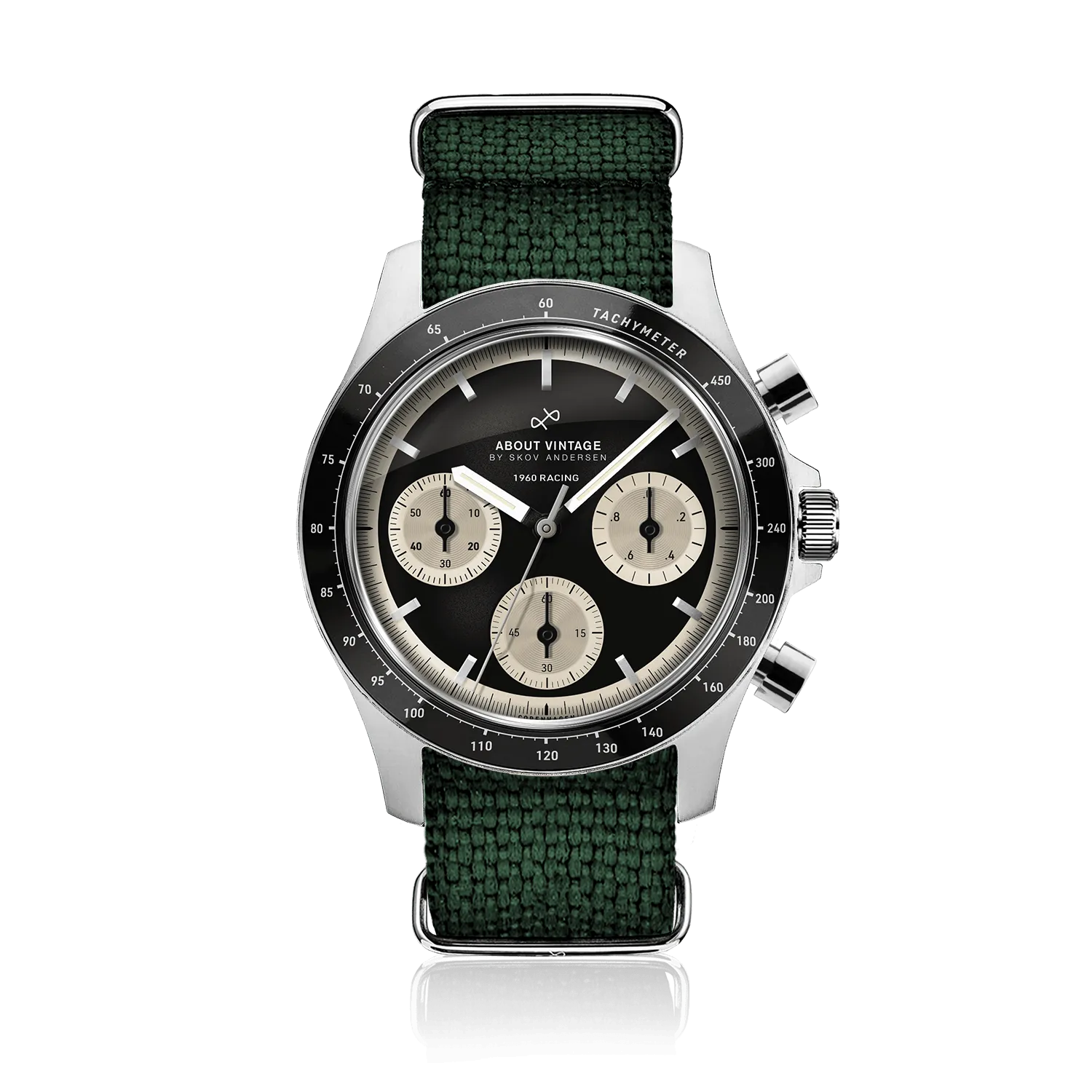 1960 Racing Chronograph, Steel / Black & Off White