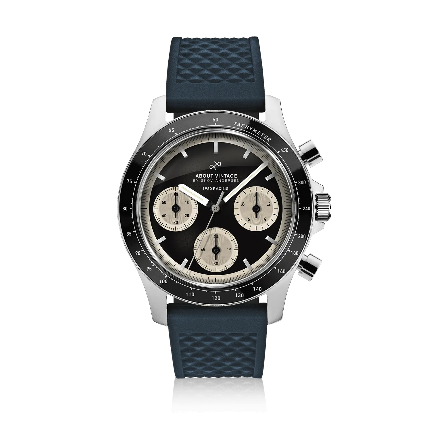 1960 Racing Chronograph, Steel / Black & Off White