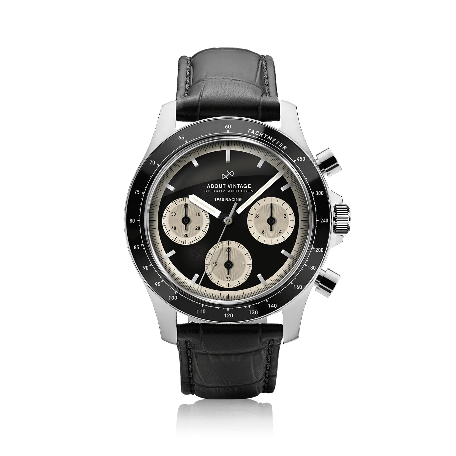 1960 Racing Chronograph, Steel / Black & Off White