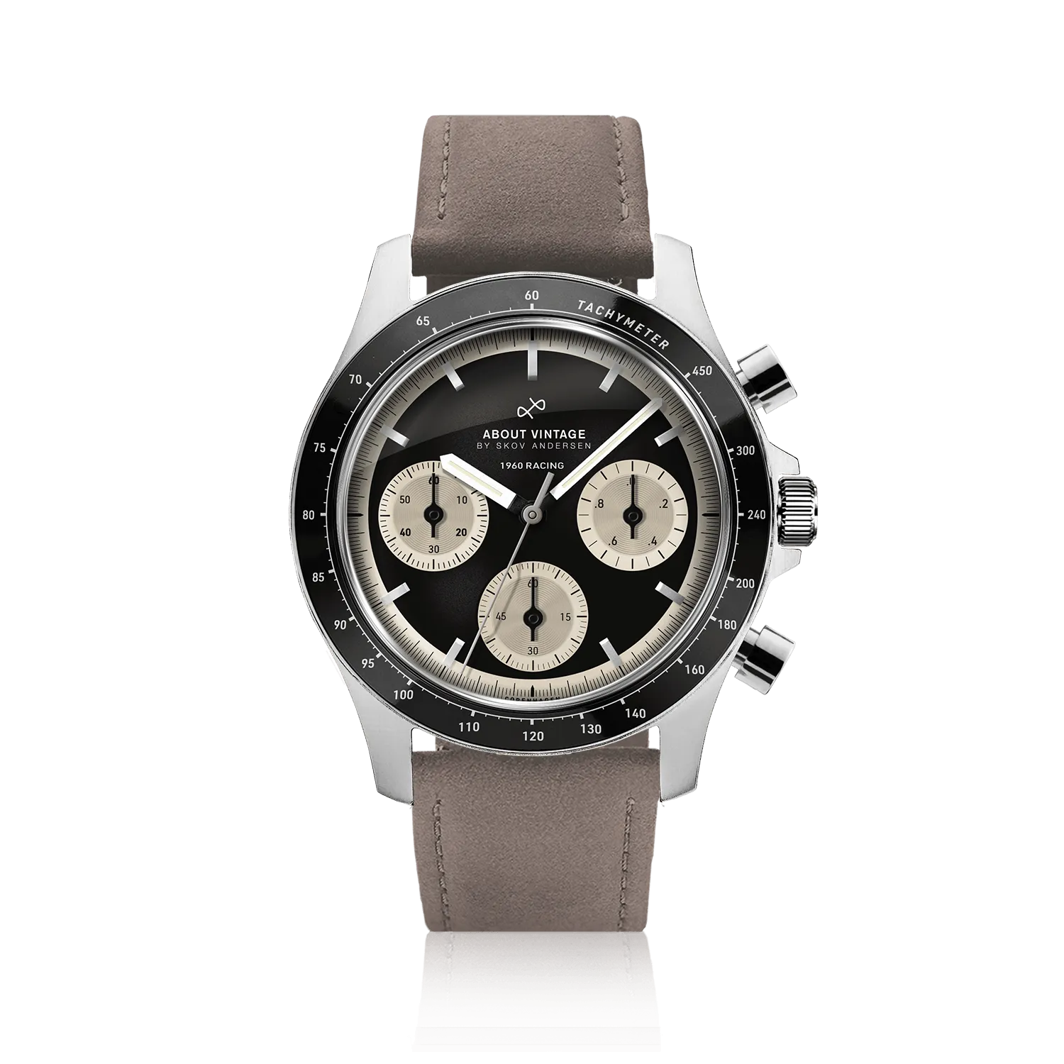 1960 Racing Chronograph, Steel / Black & Off White