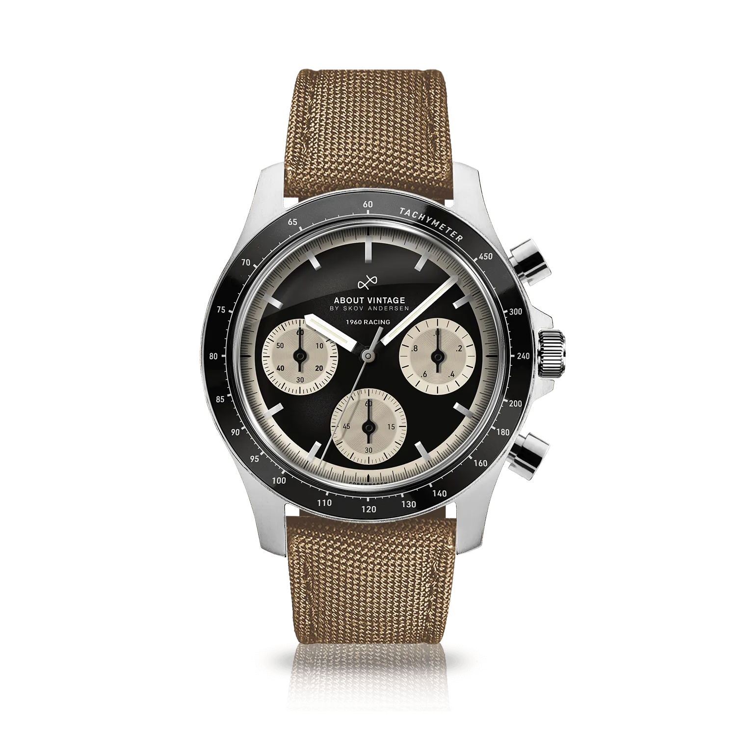 1960 Racing Chronograph, Steel / Black & Off White