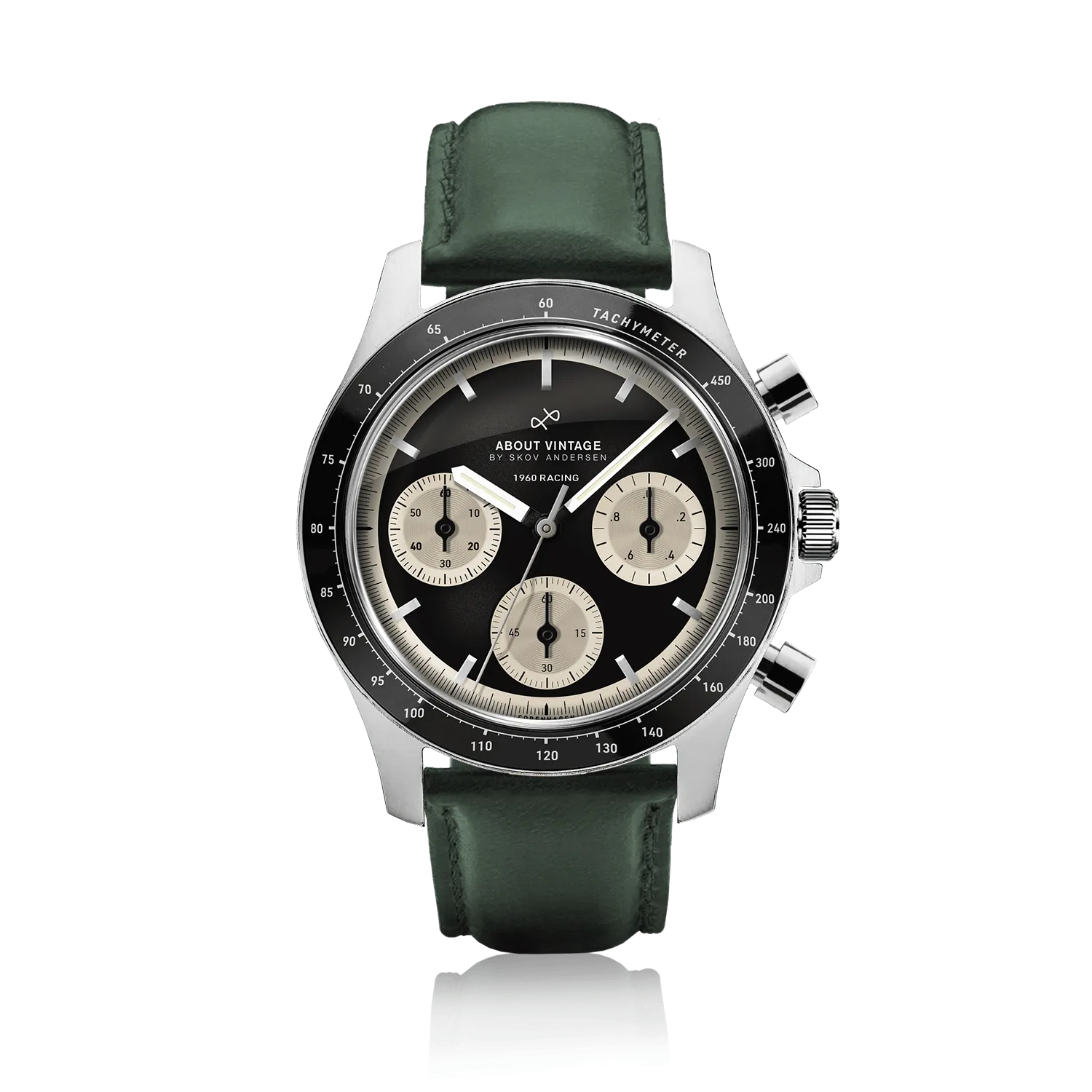 1960 Racing Chronograph, Steel / Black & Off White