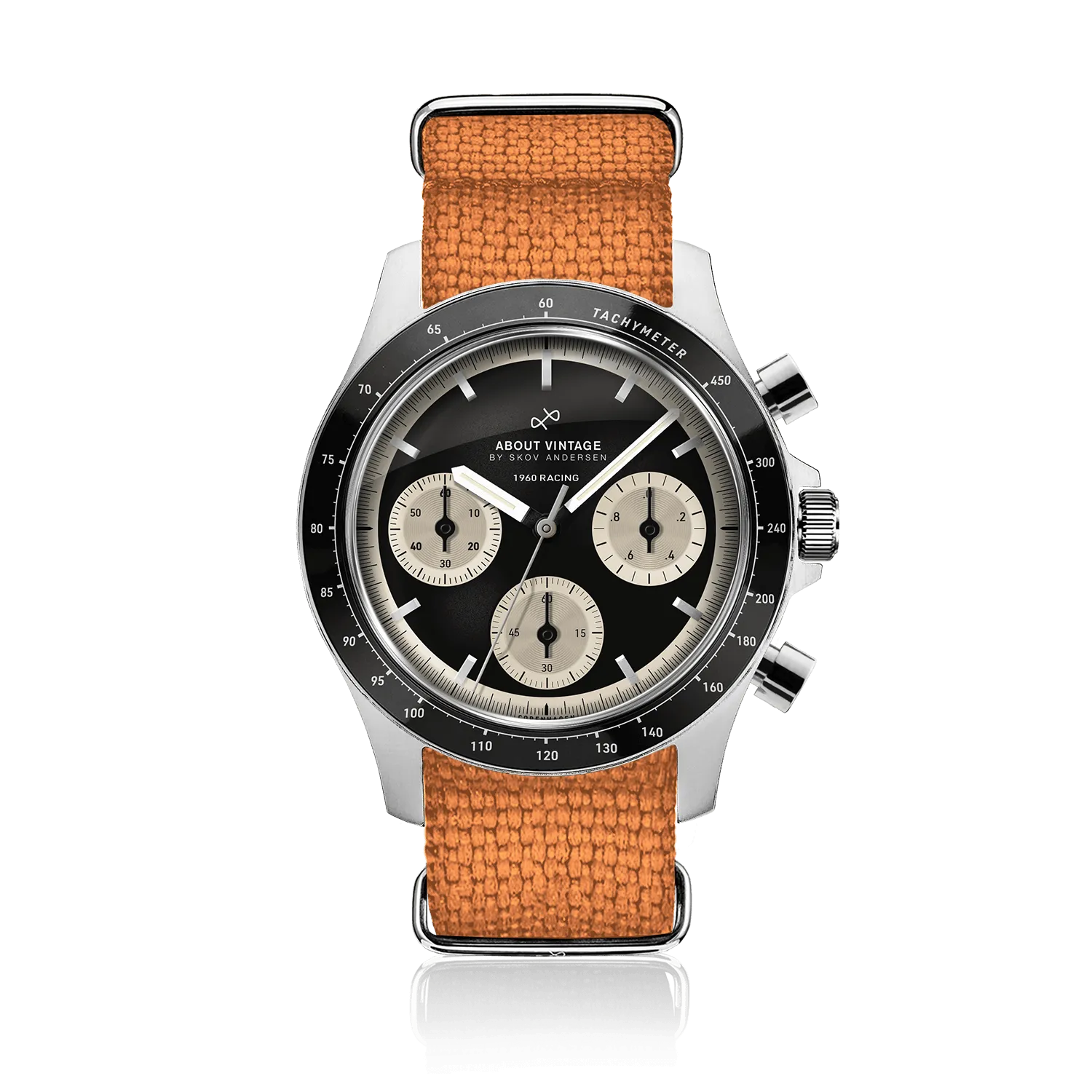 1960 Racing Chronograph, Steel / Black & Off White