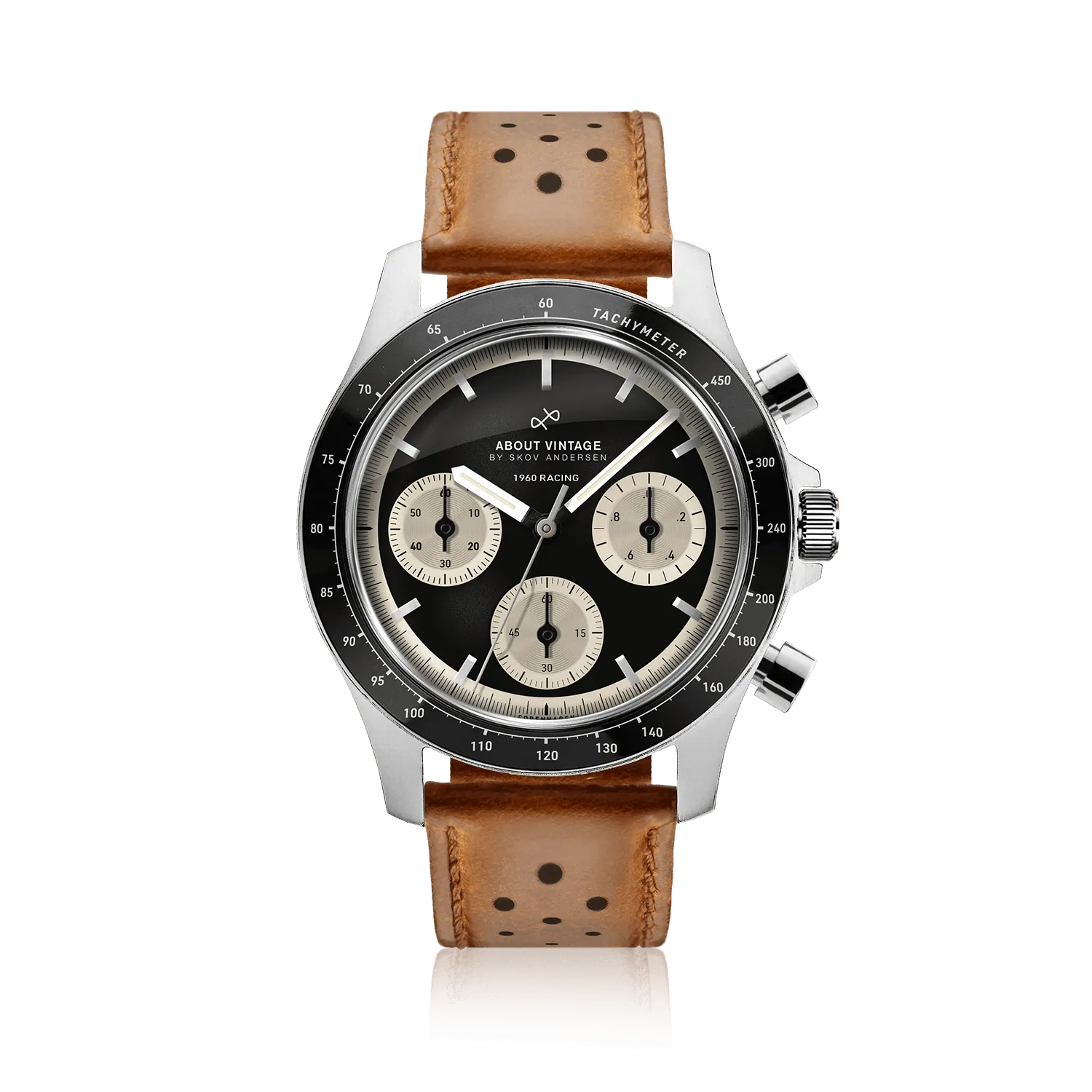 1960 Racing Chronograph, Steel / Black & Off White