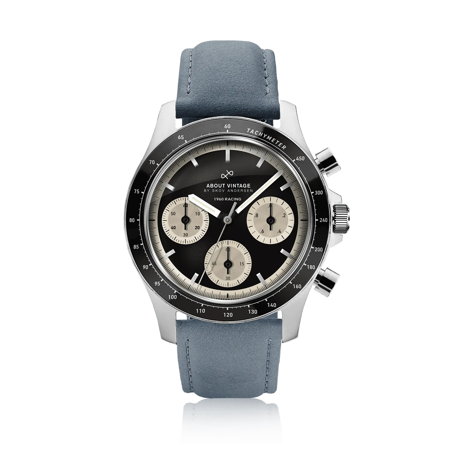 1960 Racing Chronograph, Steel / Black & Off White