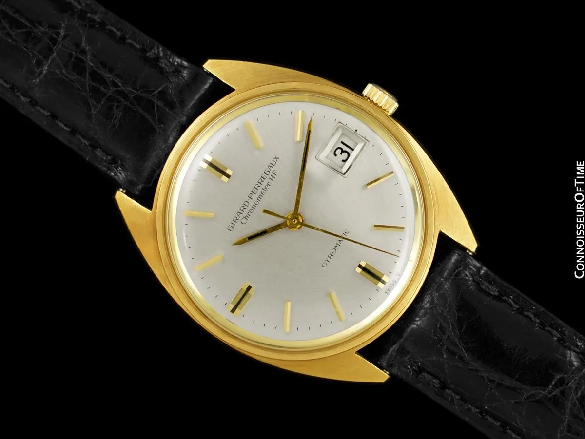 1960's Girard Perregaux Vintage HF High Frequency Automatic Chronometer, Date - 18K Gold Plated & Stainless Steel