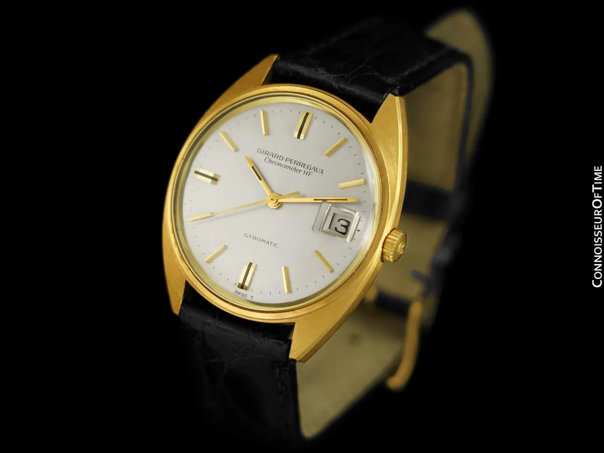 1960's Girard Perregaux Vintage HF High Frequency Automatic Chronometer, Date - 18K Gold Plated & Stainless Steel