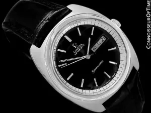 1960's Omega Vintage Mens Seamaster Retro, Day Date, Large 38mm Automatic Watch - Stainless Steel