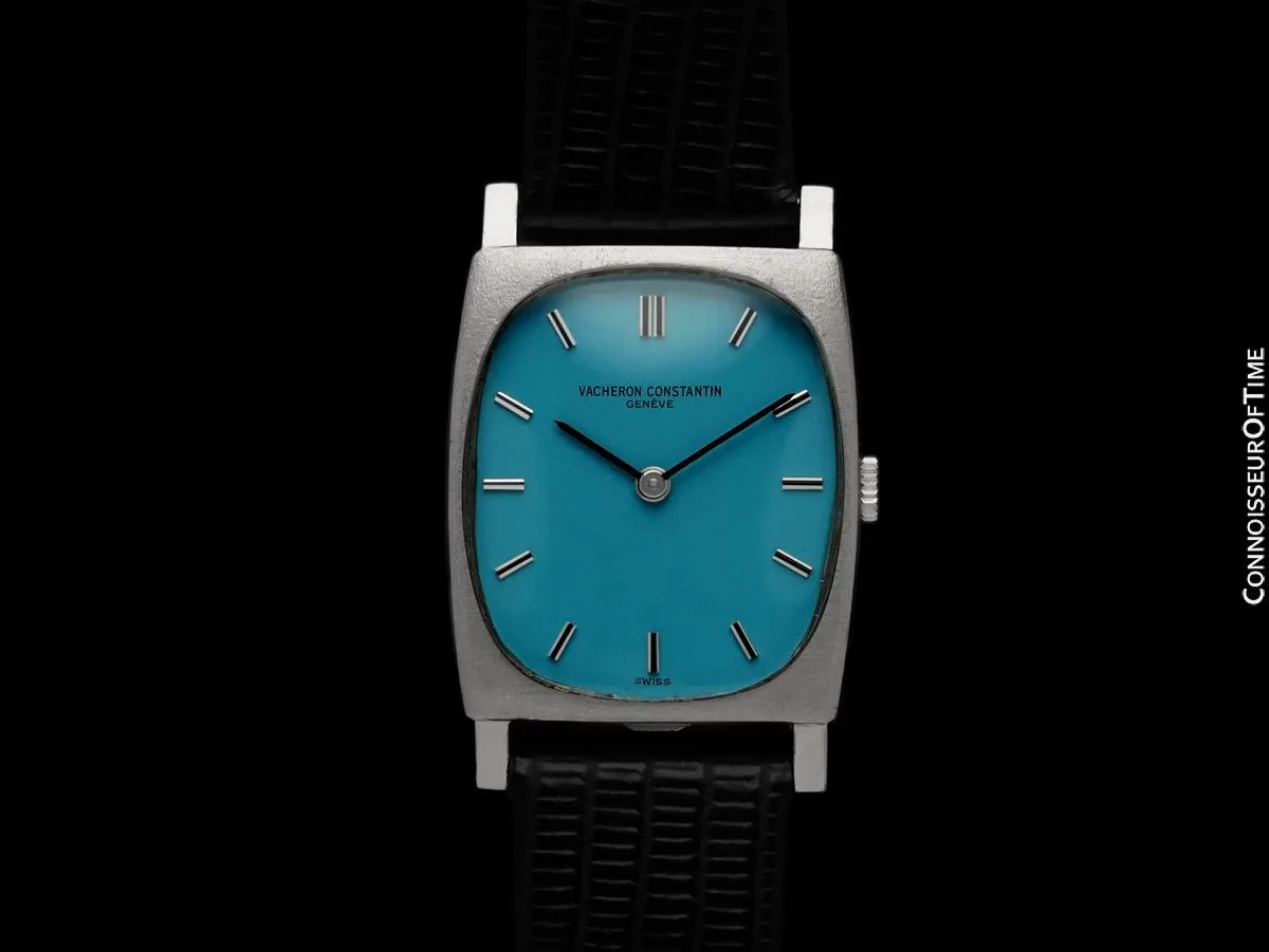 1960's Vacheron & Constantin Mens Vintage Ref. 7813 Watch with Sky Blue Dial - 18K White Gold