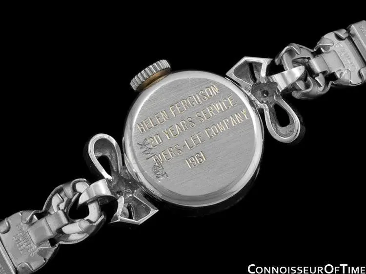 1961 Longines Vintage Ladies Dress Watch- 14K White Gold & Diamonds