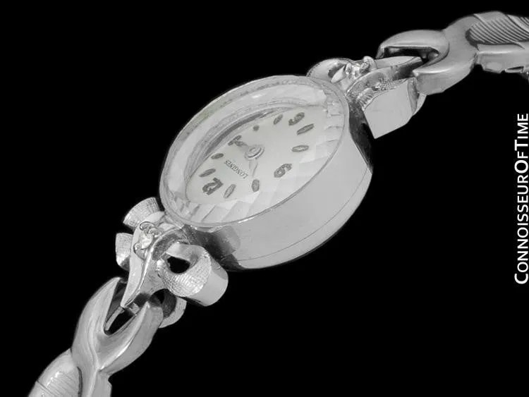 1961 Longines Vintage Ladies Dress Watch- 14K White Gold & Diamonds