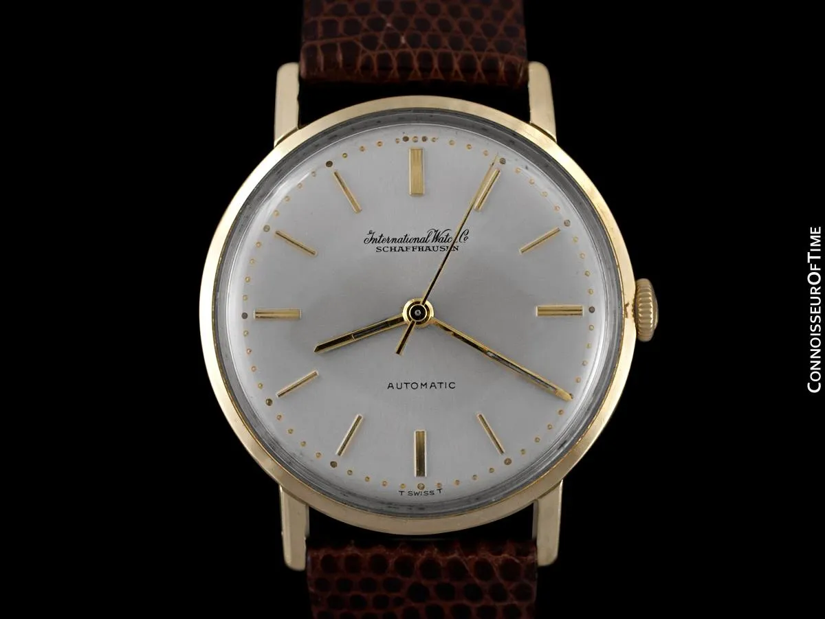 1963 IWC Vintage Full Size Mens Tropical Case Watch, Cal. 854 Automatic - 14K Gold & Stainless Steel
