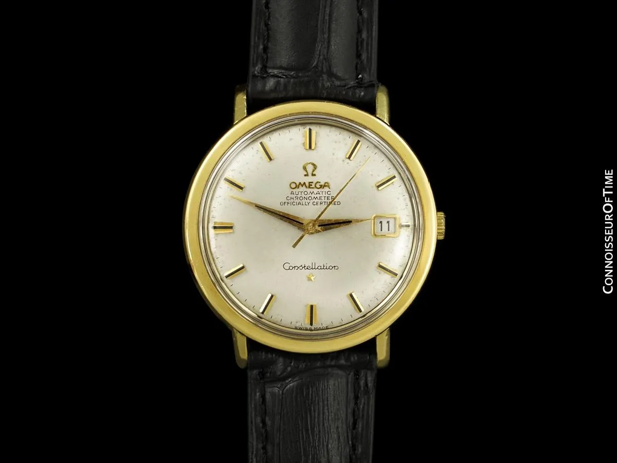 1966 Omega Vintage Mens Constellation, Automatic, Date Watch - 14K Gold & Stainless Steel