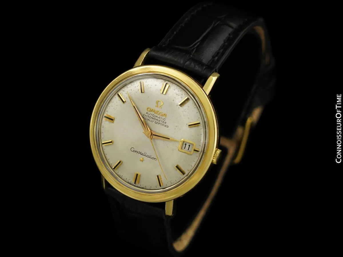 1966 Omega Vintage Mens Constellation, Automatic, Date Watch - 14K Gold & Stainless Steel